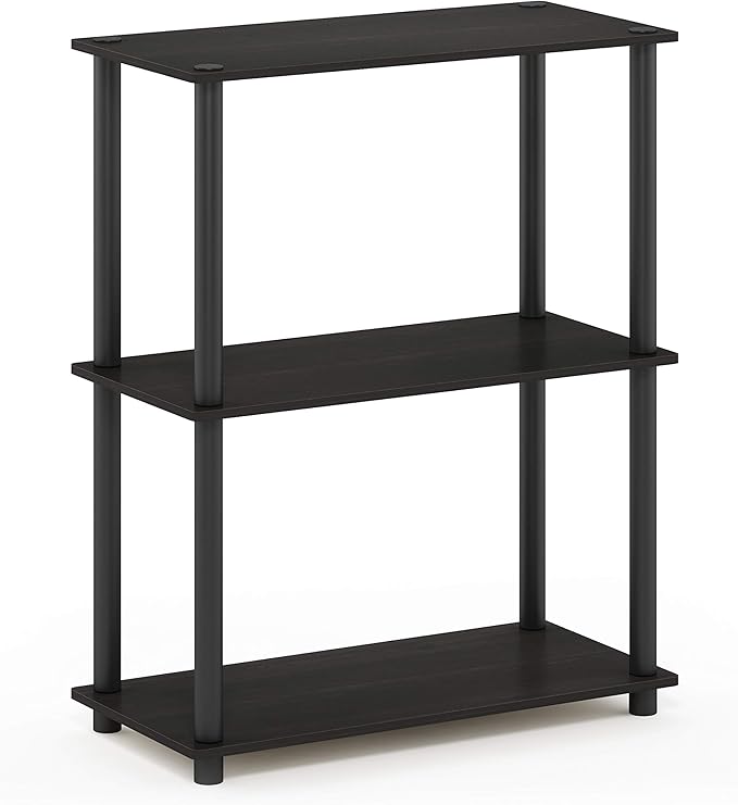 Furinno Turn-N-Tube Display Rack, 3-Tier Single, Espresso/Black