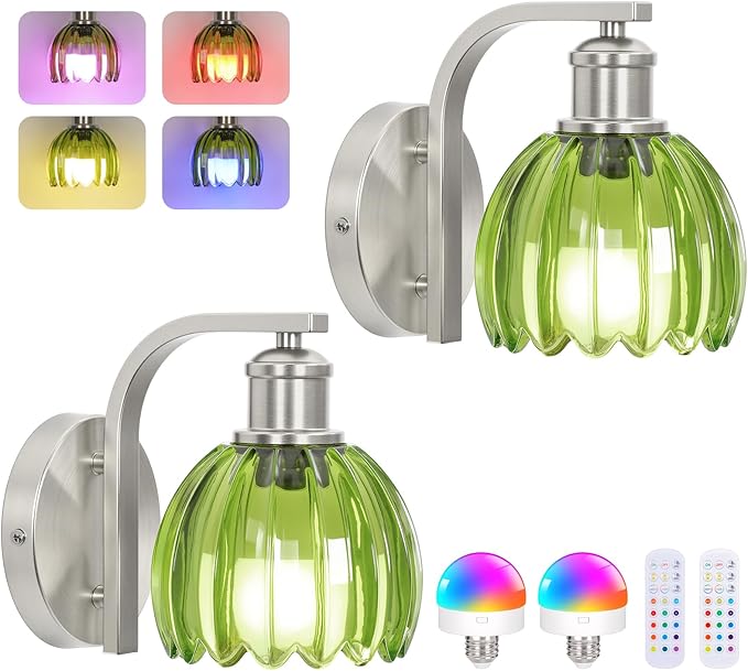 Rechargeable Battery Operated Wall Sconce Set of Two