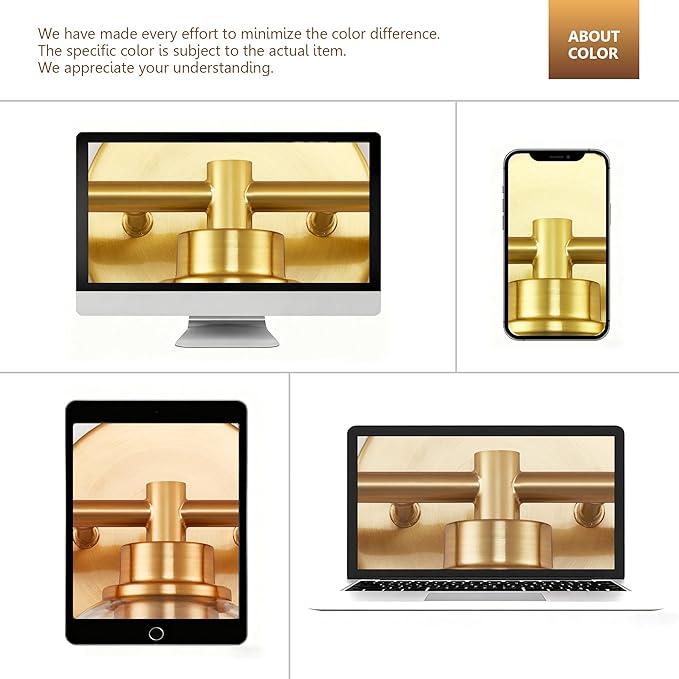 Gold Bathroom Vanity Lights, 3-Light Wall Sconce