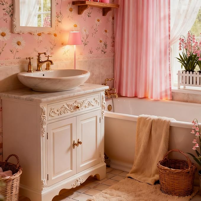 Pink Rechargeable Table Lamp Set of 2, Cute Small Pink lamp