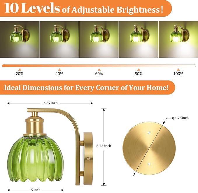 Rechargeable Battery Operated Wall Sconce Set of Two