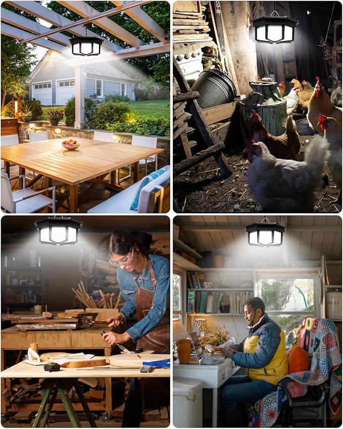 Solar Shed Light Indoor Outdoor 288LED 360°Lighting Solar Lights Work in Daytime