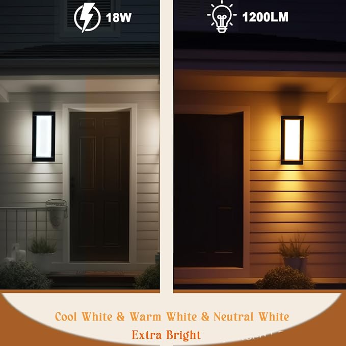 Outdoor Wall Sconce Lights Exterior Lighting fixtures LED, 1500LM 3000K 4000K