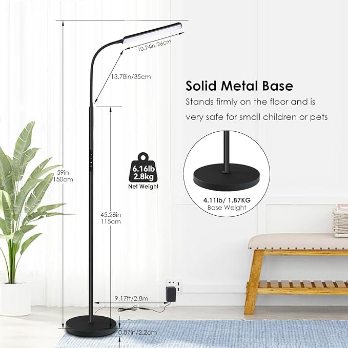Dimunt LED Floor Lamp, Bright 15W Floor Lamps