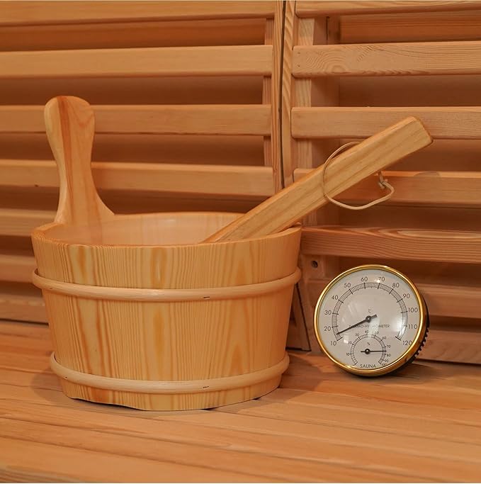 ZONEMEL Outdoor Barrel Steam Sauna with Panoramic View, Canadian Hemlock Wood Sauna for 3-4 Person with Porch, 6KW Heater, Rocks, 8mm Tempered Glass, Waterproof System, 220V