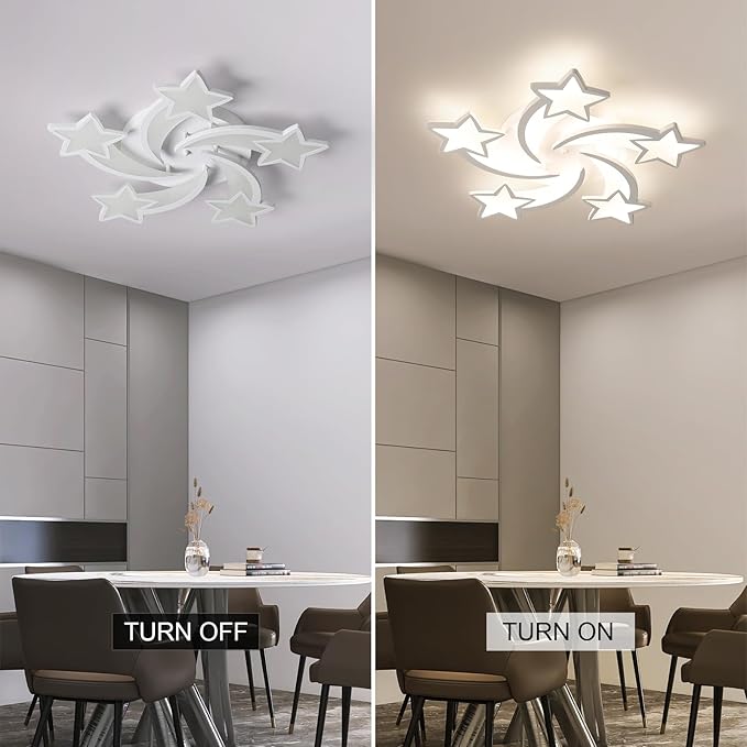 JAYMP Flower Shaped Ceiling Light Dimmable Modern Ceiling Lamp Remote Control