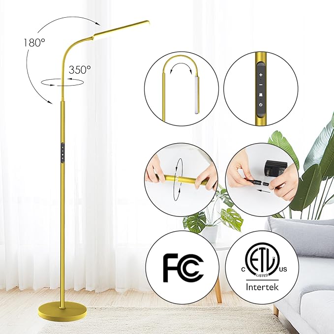 Dimunt LED Floor Lamp, Bright 15W Floor Lamps