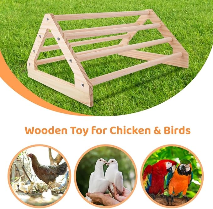Generic Chicken Training Perch, Wooden Chick Stand, Roosting Bar for Entertainment, Coop Brooder Jungle Gym Toy, 14.75 X 10.75 X 7.25’’