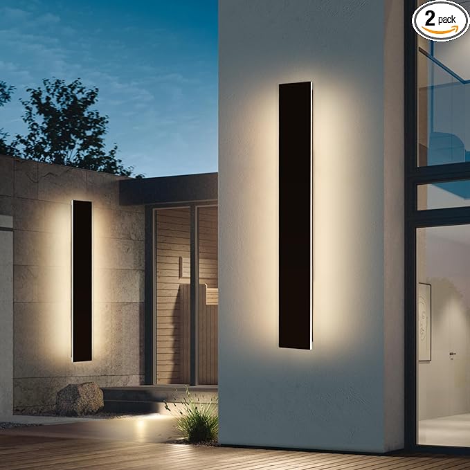 Mikeru 2 Pack Upgraded 47.2" Long LED Wall Sconce, 4.3" Wide IP65 Waterproof
