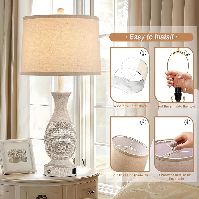 28" Rustic Farmhouse Table Lamps