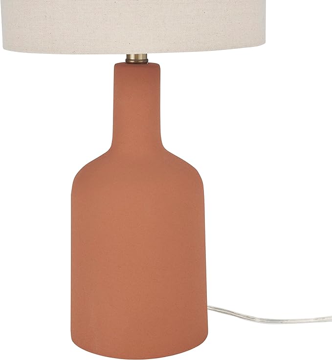 Nourison Home 22" Orange Terracotta Ceramic Table Lamp