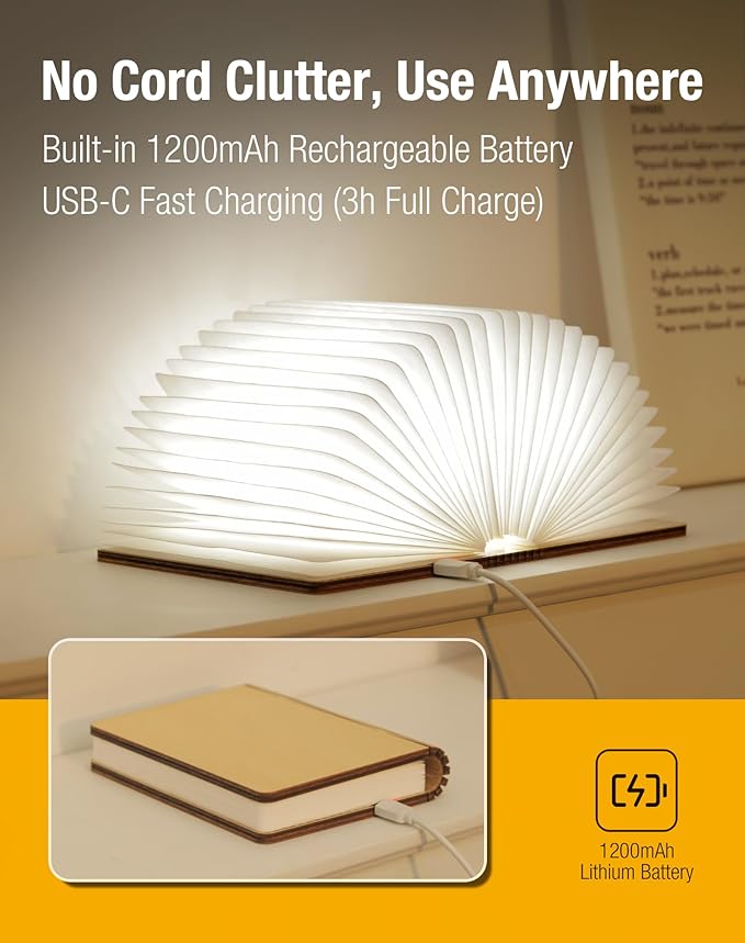 Wooden Book Lamp