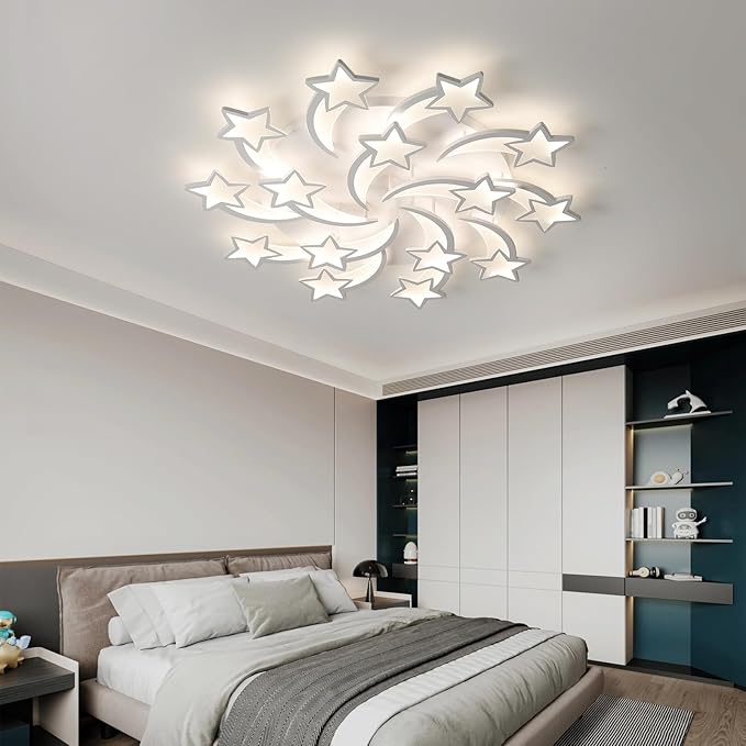 JAYMP Star Shaped Ceiling Light Dimmable Modern Ceiling Lamp Remote Control LED