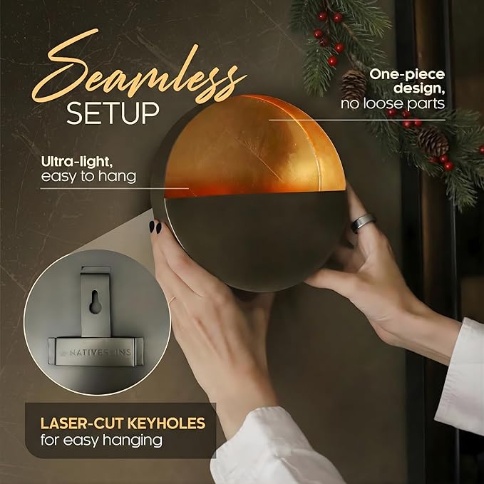 NativeSkins Eclipse Metal Wall Candle Sconces Set of Two Wall Candle Holders