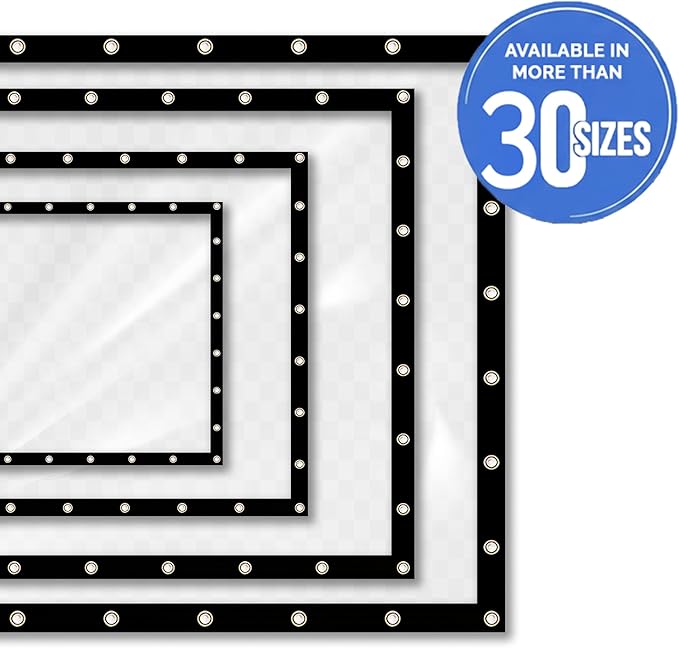 Covers & All Heavy Duty Clear Vinyl Tarp – 20 Mil Waterproof Clear Tarp with Grommets for Patio, Porch, Gazebo, Greenhouse & Chicken Coop (20 x 20 ft)