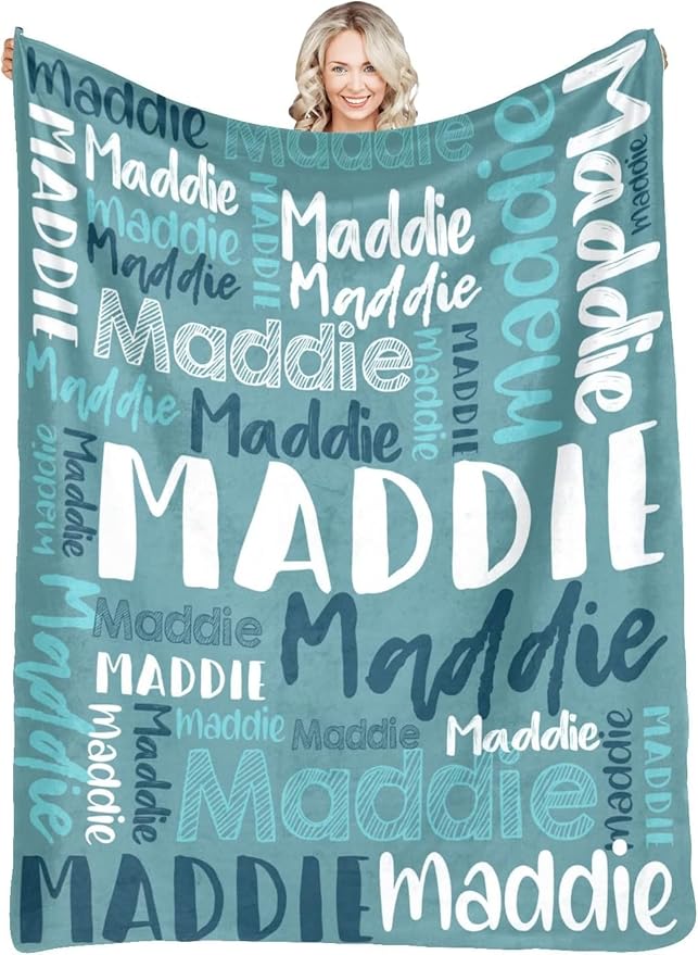 Dr.TOUGH Personalized Blankets with Name Customized Baby Blankets for Girls Boys Adults Monogrammed Blankets and Throws Christmas Birthday Mothers Fathers Valentines Day Gift (Blue Bird, 40''×50'')
