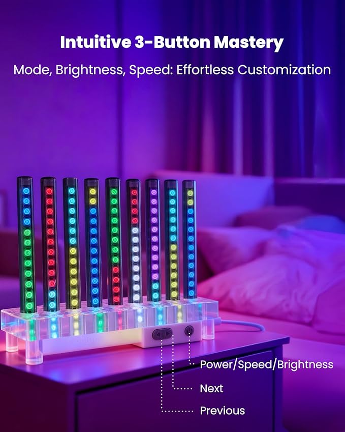 Nobiggie 9-Tube RGB Ambient Lighting Lamp, Artistic LED Mood Light