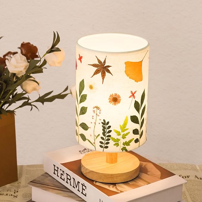 Pressed Flowers Table Lamp 5W LED 3Color Temperatures Dried Flower Bedside Lamp