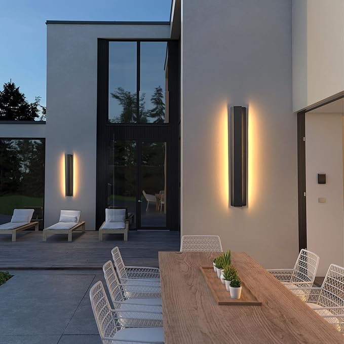 31.5 Inch Modern Outdoor Wall Sconces Light 3000K LED Exterior Lighting