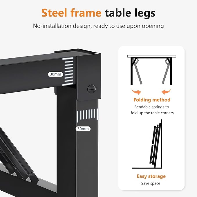DlandHome 31.5 inches Small Computer Desk for Home Office Folding Table Writing Table for Small Spaces Study Table Laptop Desk No Assembly Required Black DND-AC5CB-8040