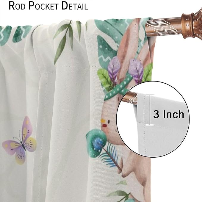 Jungle Safari Curtains, Cute Cartoon Forest Animals Pattern Blackout Window Treatments, Rod Pocket Thermal Insulated Drapes 2 Panel Sets for Children Boys Bedroom Nursery Classroom, 72" W X 63" L