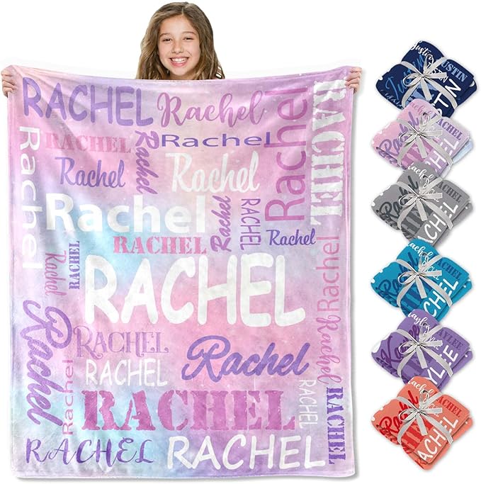 Ships Next Day, Personalized Blankets and Throws Custom Blanket with Name Customized Flannel Blanket for Kids Christmas Blanket Gifts for Teen Girls Boys