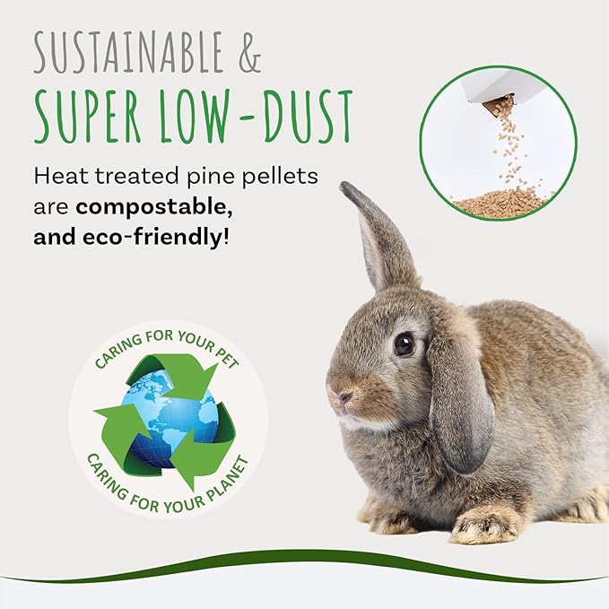 Small Pet Select Pine Pellet Bedding 8lb, Litter Pellets for Rabbit, Guinea Pig, Hamster, Bunny and other Small Animals, Made in USA, 8lb
