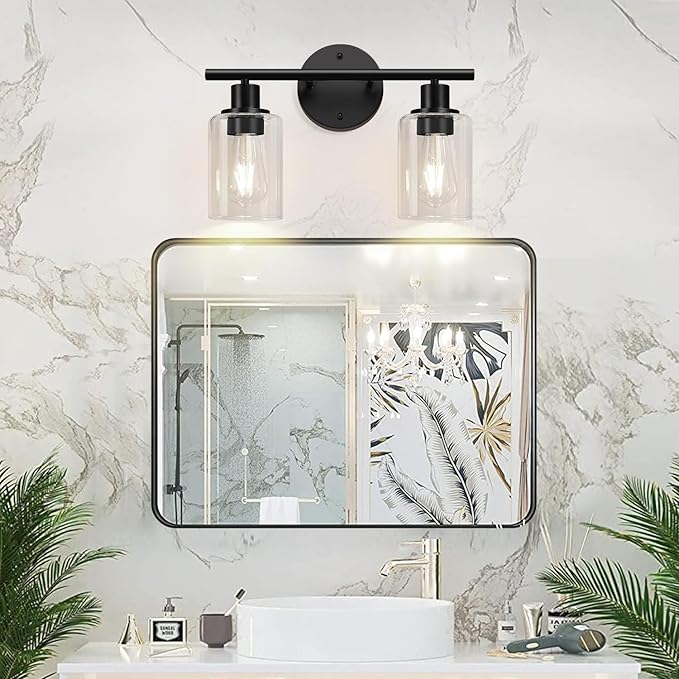 2-Light Bathroom Light Fixtures, Bathroom Wall Lamp