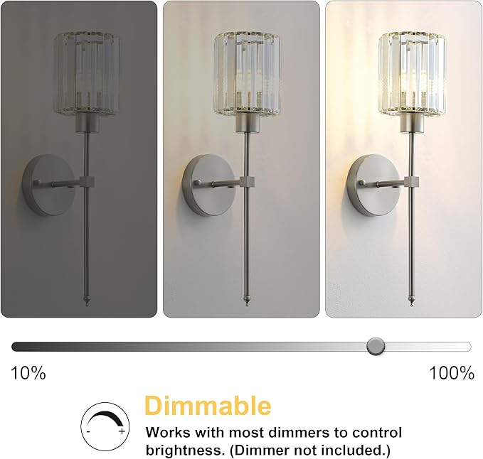 Hardwired Crystal Wall Sconces Set of Two