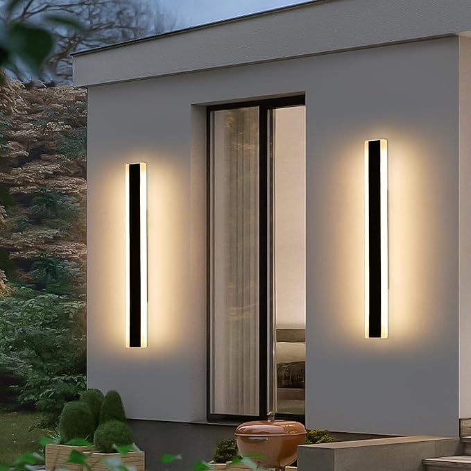 Mikeru 2pack 31.4inch Outdoor Wall Light Fixtures, 3000K Modern Outdoor Lights