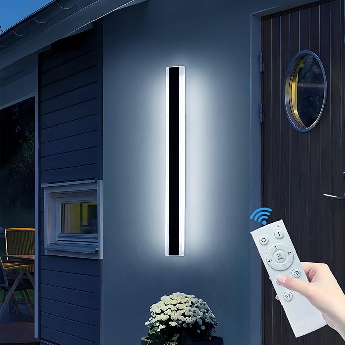 39inch Outdoor Modern Wall Sconces, Dimmable Exterior Wall Mounted Lighting 3
