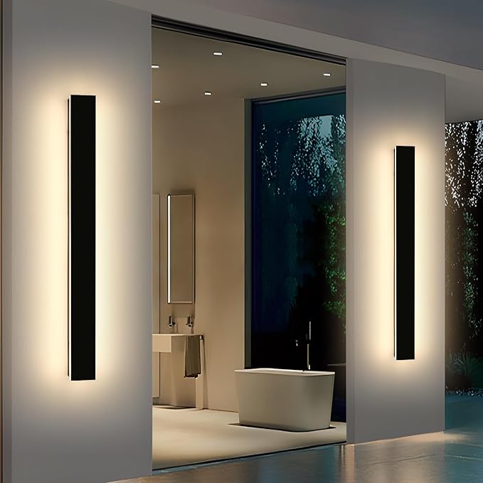 Mikeru 47.2" 2Pack Outdoor Wall Sconce 3000K Warm White