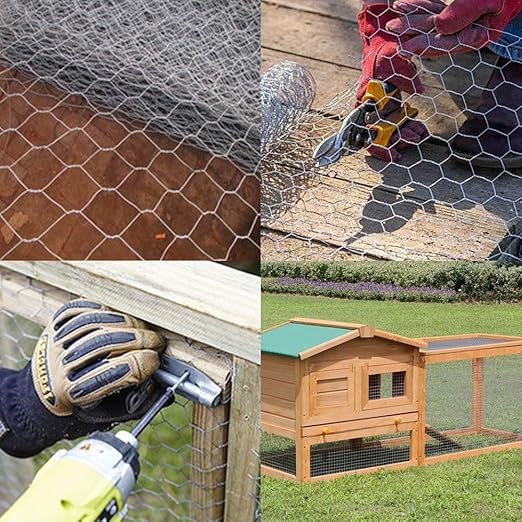 AMAGABELI GARDEN & HOME 1 inch 36inchx50ft Hexagonal Poultry Netting Galvanized Chicken Wire Mesh Fence 20gauge Large Frame with Chicken Netting Rabbits Pets Dog Cat Vegetable Garden fencing