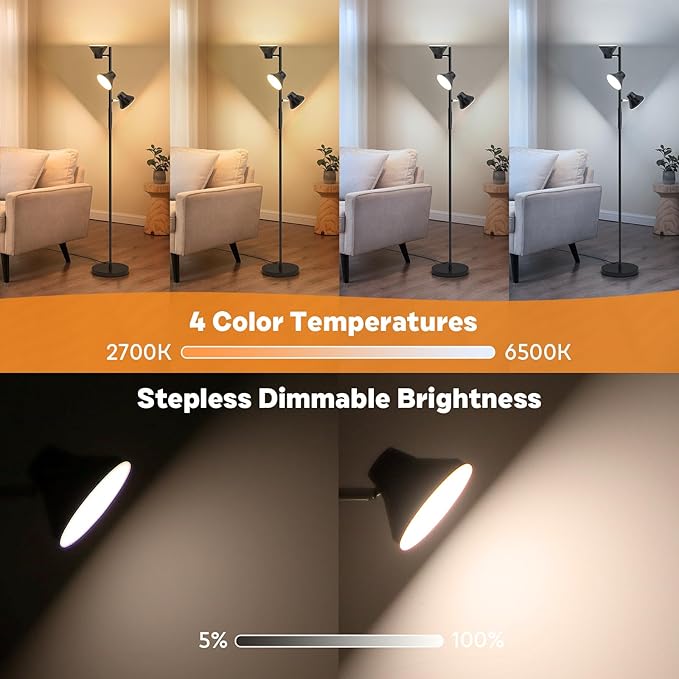 LED Floor Lamp, 36W Modern Floor Lamp