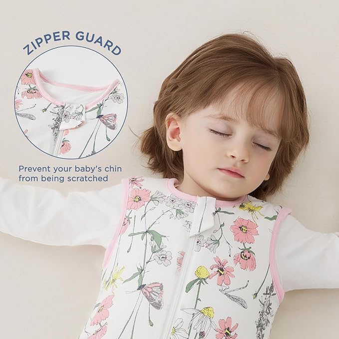 Duomiaomiao 2.5 TOG Baby Sleep Sack 100% Cotton Winter Baby Wearable Blanket, Warm Quilted Comfy Toddler Sleeping Sack