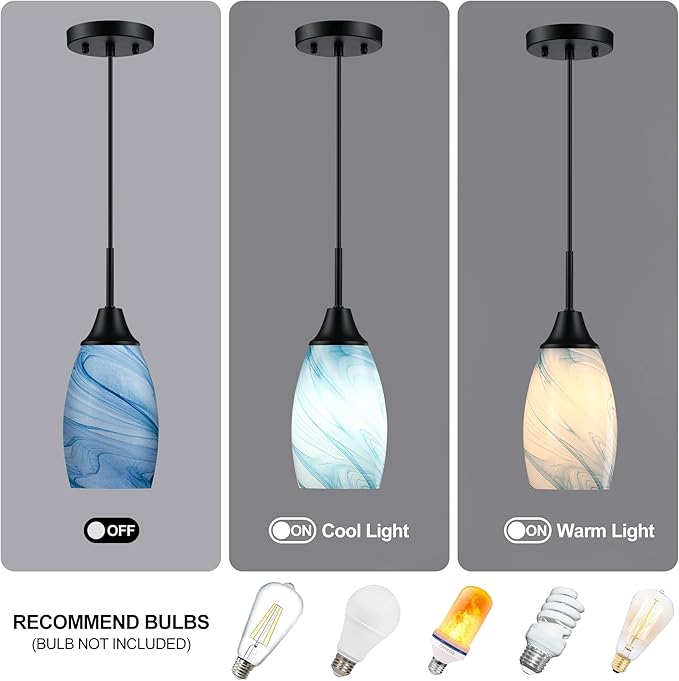Mini Glass Pendant Light 4.72"