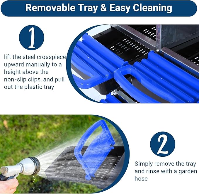 Chicken Nesting Box, 6 Hole 2 Layer Hen Nest Boxes with Legs, Roll-Away Egg Collection System with Ventilation Holes，Rustproof Plastic Tray & Keyhole Mounting, Chicken Laying Box