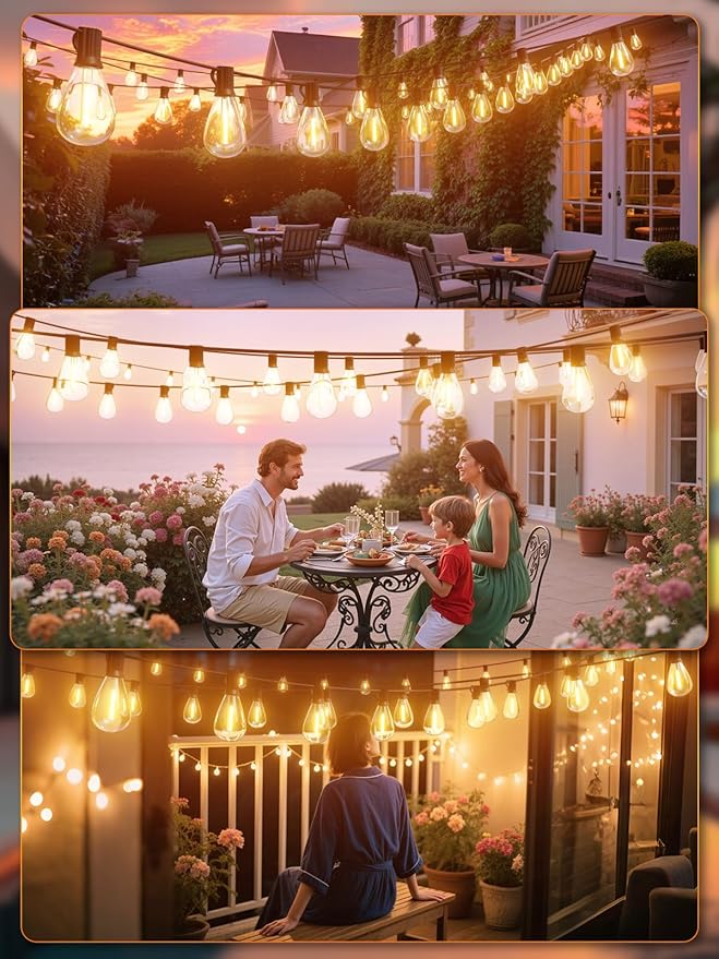 luckystyle 30FT LED Outdoor String Lights