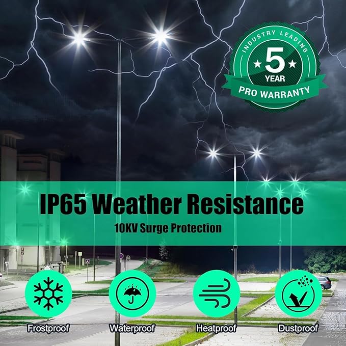 BBESTLED 400W LED Parking Lot Light Dusk to Dawn Photocell Outdoor Pole Mount