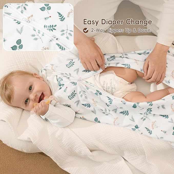 david's kids 3 Pack Warm Micro Fleece Baby Sleep Sack 12-18 Months, Soft Baby Wearable Blankets with 2-Way Zipper, Comfy Winter Sleeping Bags for Toddler Boys Girls Neutral, Large Size, Animal Forest