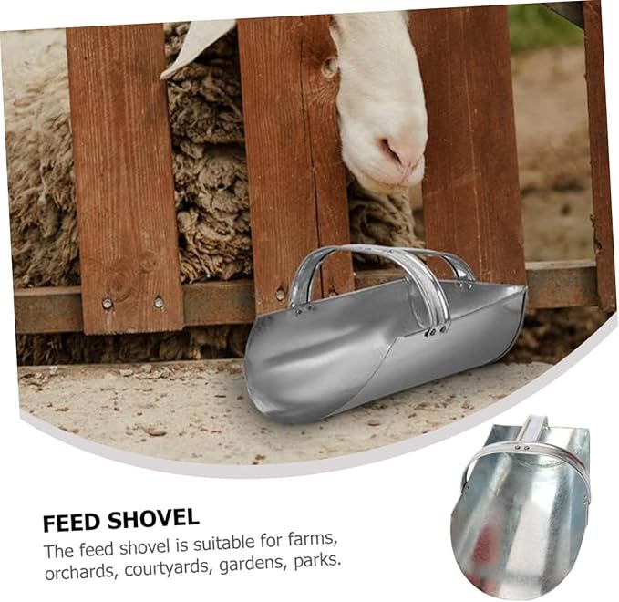 Poultry Farm Scoops Heavy Type Iron Big Feed Capacity Ergonomic Grip Rusts Coating Simplified Farm Scoops