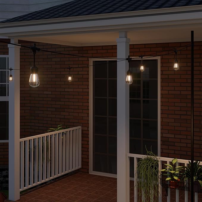 Outdoor String Lights 48 ft, LED Patio Lights