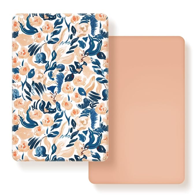 Stretchy Ultra Soft Jersey Knit Fitted Pack n Play Sheets Set 2 Pack, Portable/Mini Crib Sheets for Girls, Universal Fit for Pack N Plays Safe and Snug, Cute Blush Flora Print