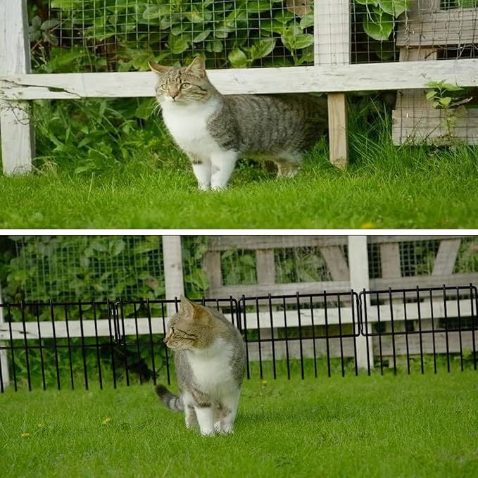 Animal Barrier Fence, 10 Pcs Upgrade 1.26 in Gap Decorative Fences No Dig Fence for Rabbits and Dog Ground Defense, Rustproof Metal Wire Garden Fence Border for Garden & Patio Landscaping