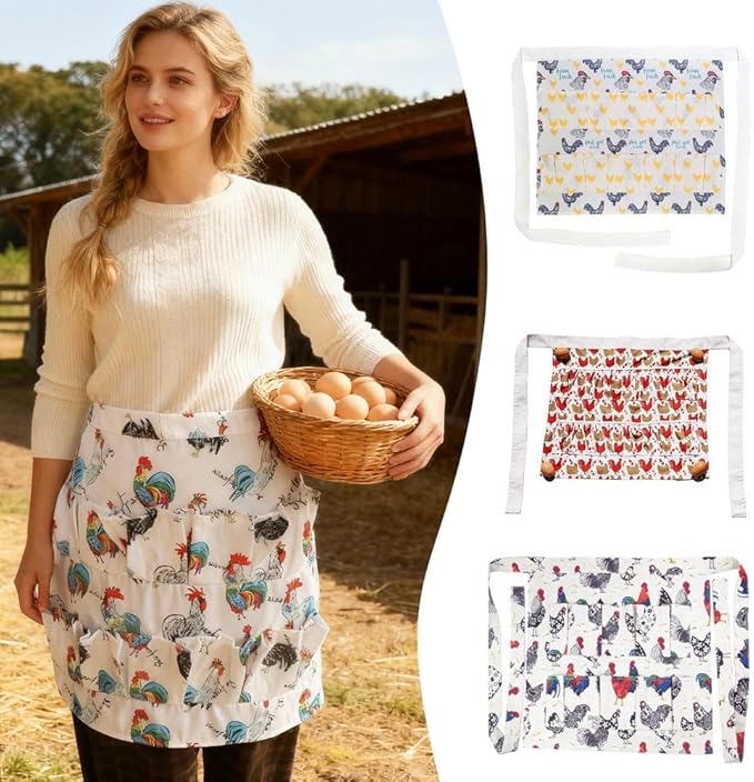 Egg Collecting Apron with 12 Pockets,Egg Collecting Apron for Fresh Eggs,Easter Eggs Gathering Aprons for Hen Duck Goose
