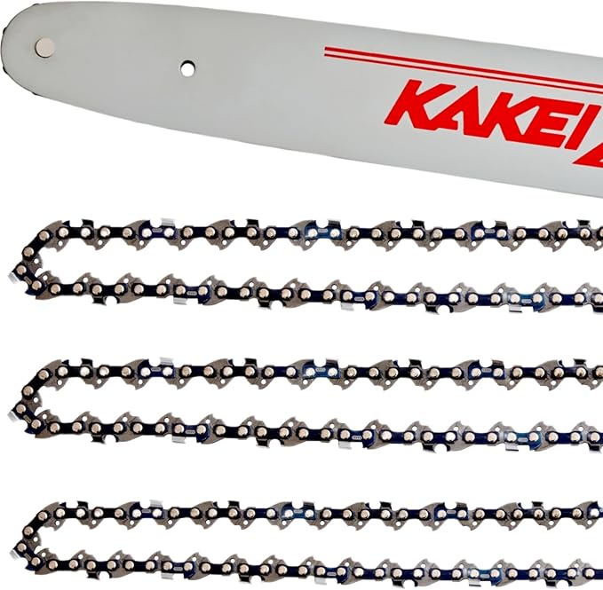 KAKEI 6 Inch Chainsaw Bar& Chain Combo 1/4" LP Pitch, .043" Gauge, 37 Drive Links (3 Chains+ 1 Bar)