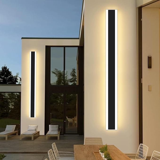 Mikeru Modern Long LED Wall Light, 3000k-6000k Dimmable Outdoor Wall Sconce