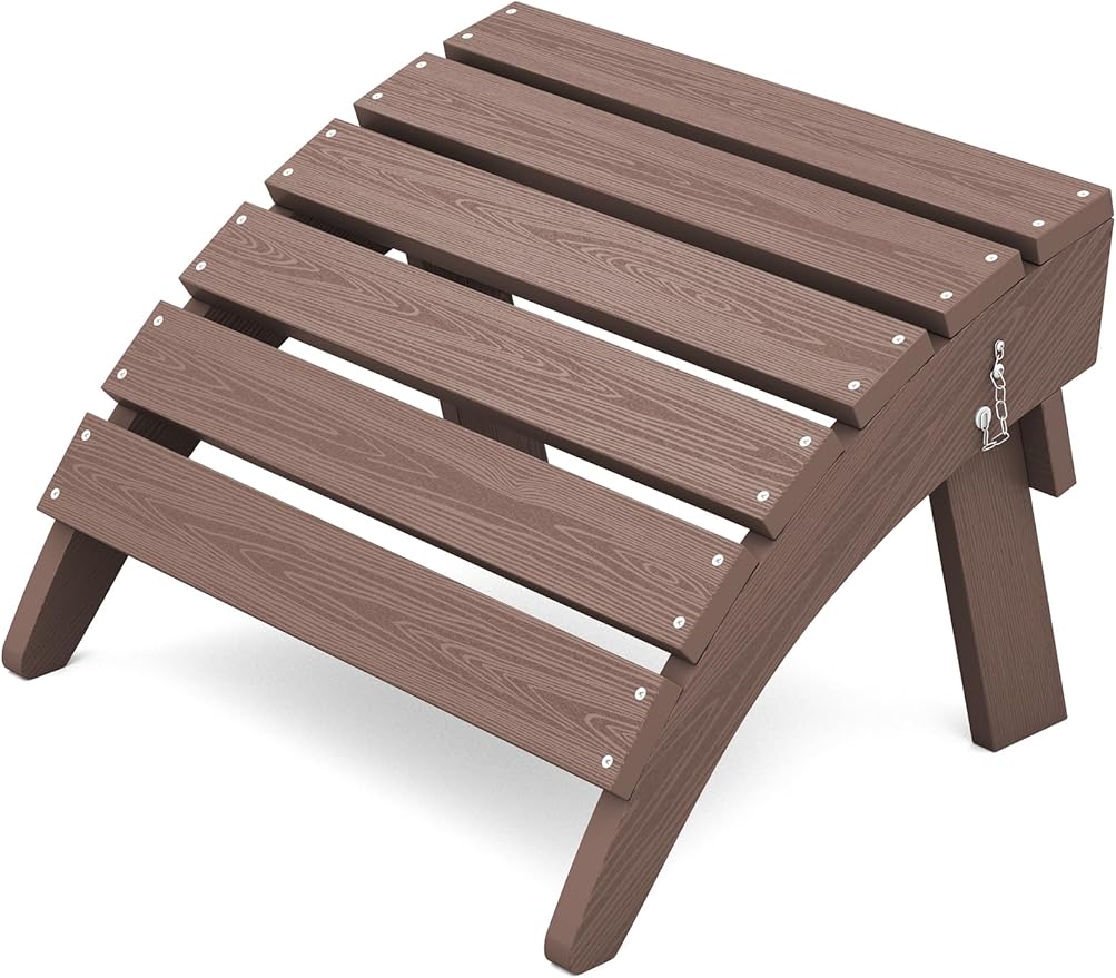 KINGYES Folding Adirondack Ottoman for Adirondack Chair, Coffee