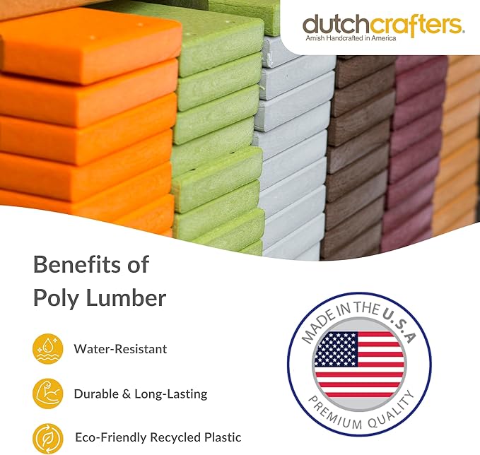 DutchCrafters Poly Waterproof Outdoor Deck Box 200-Gallon Large Deck Box Weatherproof Storage for Pool Decor, Porch Packages, Pool Towel Holder, Holds Up To 10 Cushions - Amish Made in USA (White)