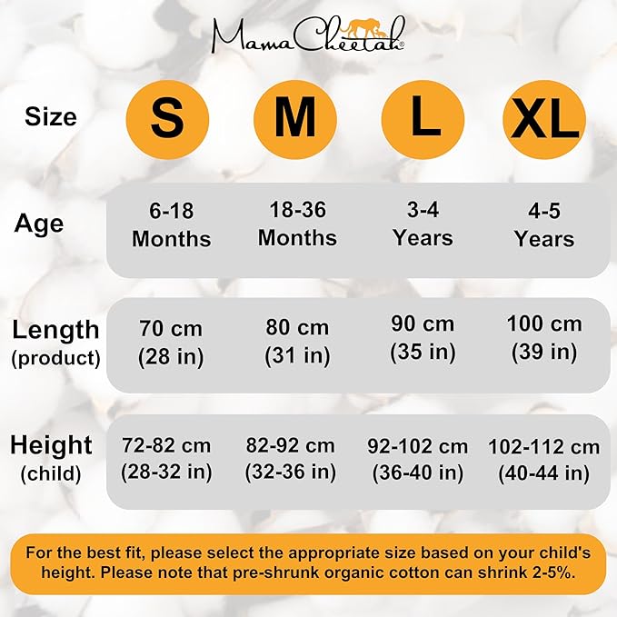 Mama Cheetah Toddler Sleep Sack with Feet, 0.5 TOG Organic Cotton Baby Wearable Blankets with Legs, Baby Sleeping Bag for Walkers, Early Walker 6-18 Month